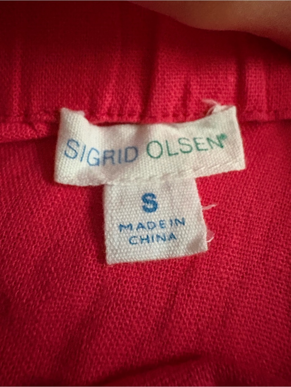 Sigrid Olsen Linen Blend Sleeveless Maxi Dress | Small | Coral Red | Pockets - Picture 6 of 9